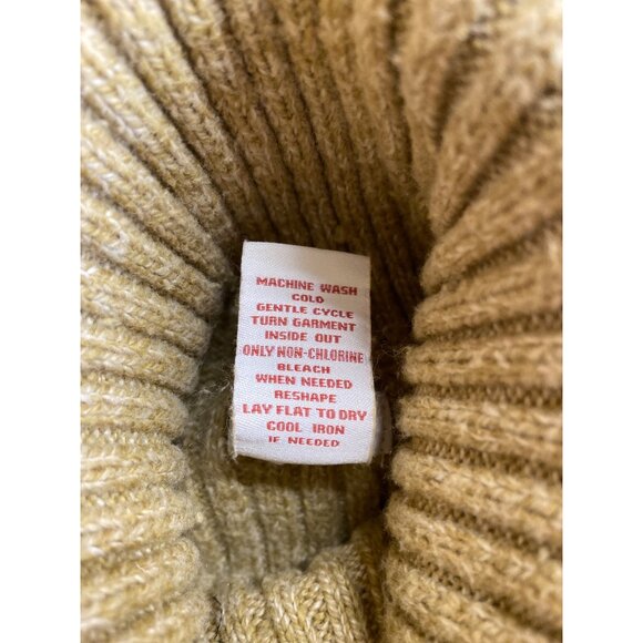 Sundance Turtleneck Sweater M Beige Ribbed Knit  Pullover Cozy Chic Minimalist - Picture 5 of 7